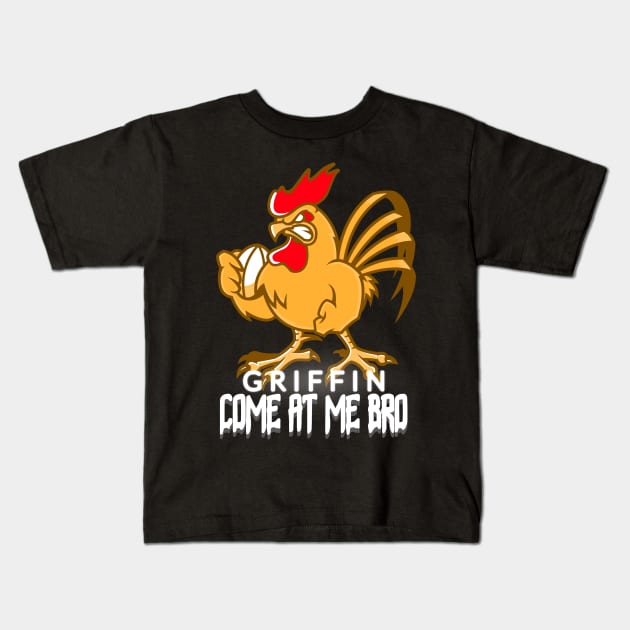 angry chicken vs griffin - come at me bro Kids T-Shirt by ZenCloak